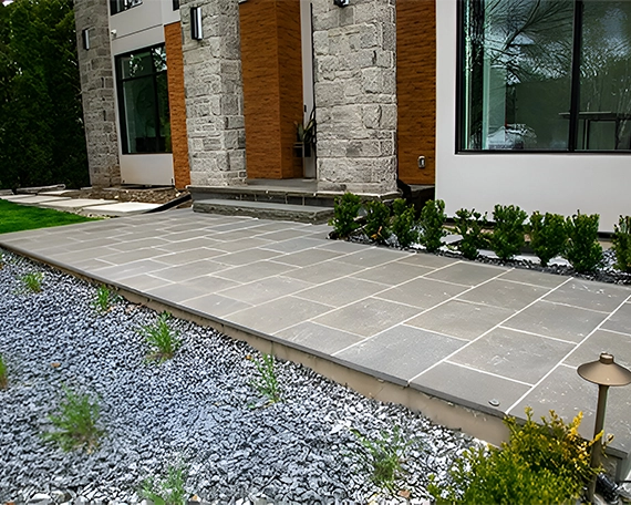 interlocking walkway on building entrance