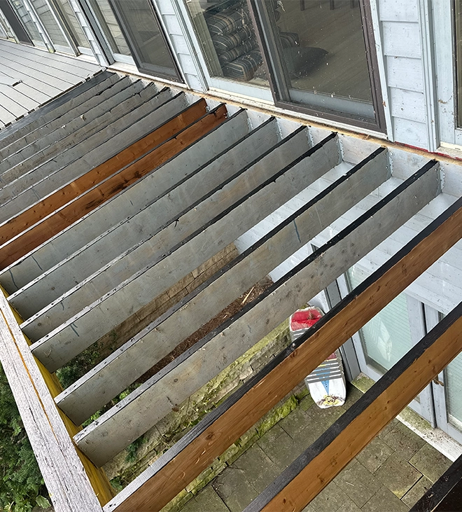 joist and beam protection apply a protective epoxy to the top of the joists and beams