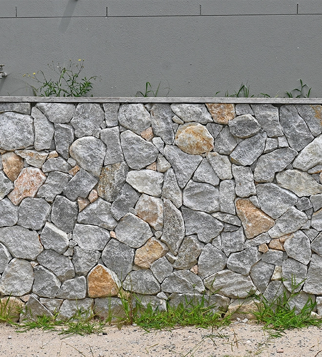 natural look of armour stone natural look armour stone retaining wall front view
