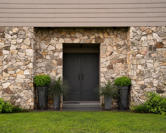 natural stone home front wall