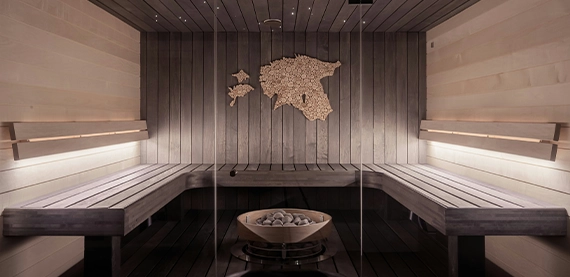 outdoor sauna inside aesthetic view