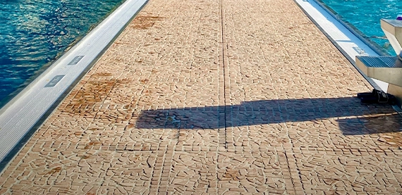 walkway path between pool. pool coping