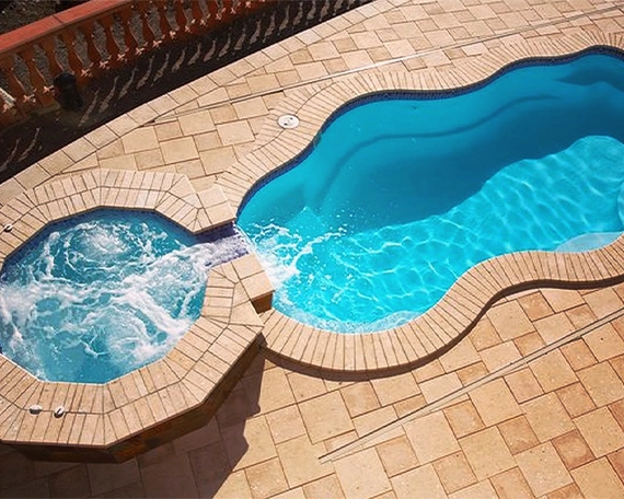 custom interlocking surface around pool