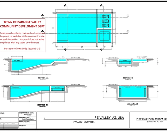 pool permit image five drawing and permit of pool
