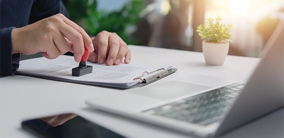 pool permit image four man approving permit documentation
