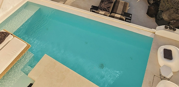 top view of salt water pool