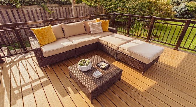 seating area on trex deck