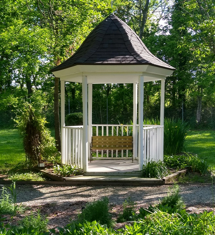 small gazebo in garden