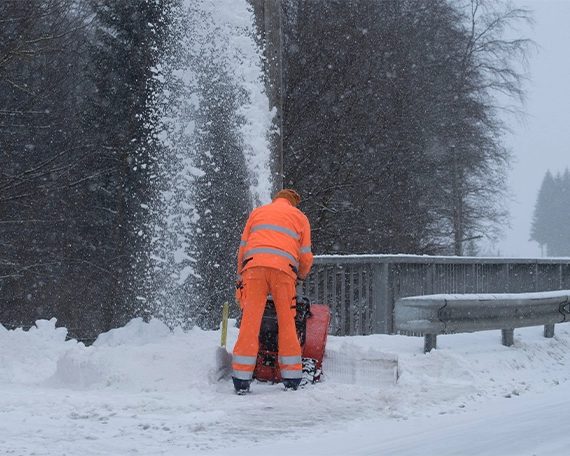 snow removal image five professional man snow plowing