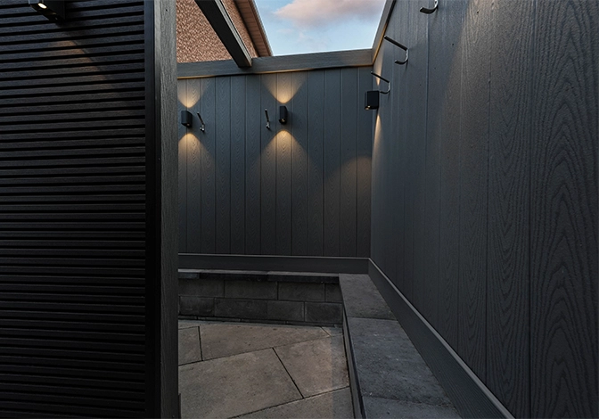 trex deck with lighting features