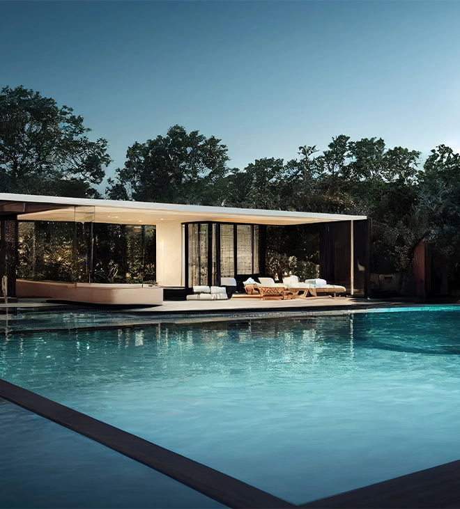 versatility of vinyl pool vinyl pool and inside lighting, covered deck