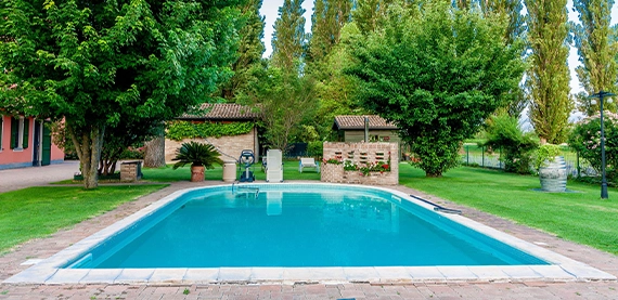 vinyl pool img four vinyl pool in a garden