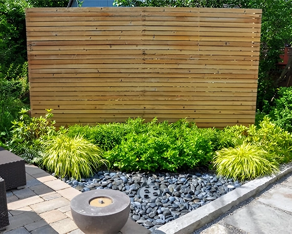 wooden outdoor privacy screen