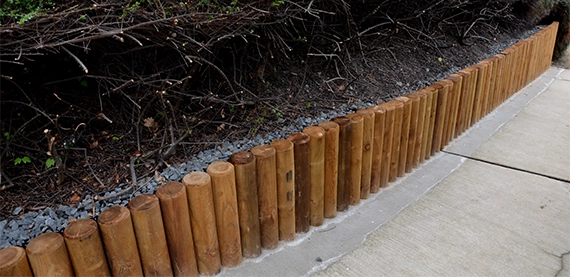 wooden retaining wall image two wooden retaining wall beautiful round design
