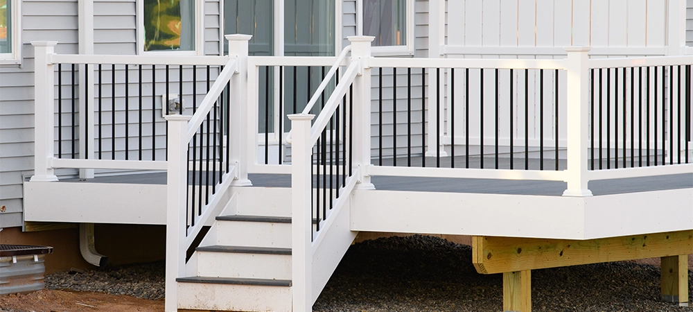 new white deck from the back of the house veranda vinyl beautiful