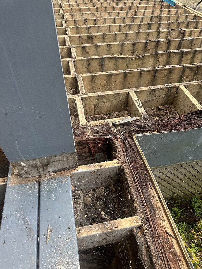 old deck being restored