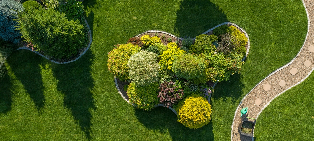 Maintenance of Landscape Island in Big Backyard Garden