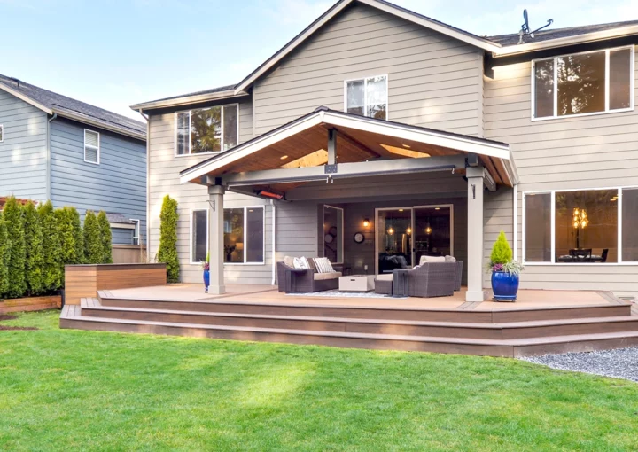 Modern residential luxury backyard exterior