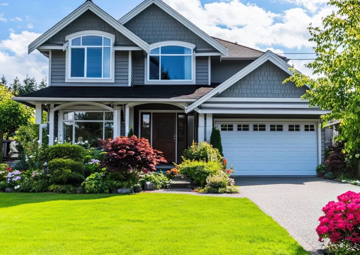 Dream Home with Suburban Landscape