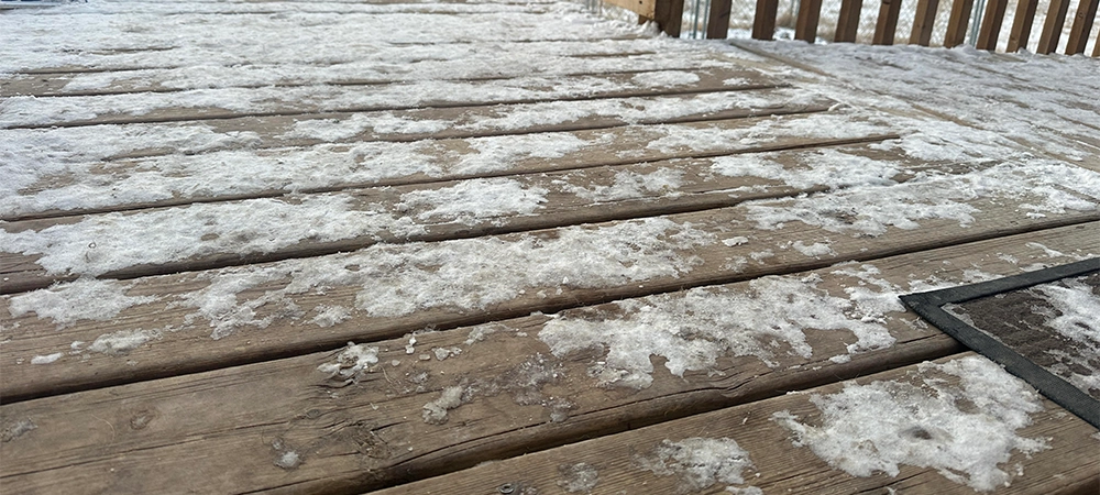 Winter View Of Outdoor Deck