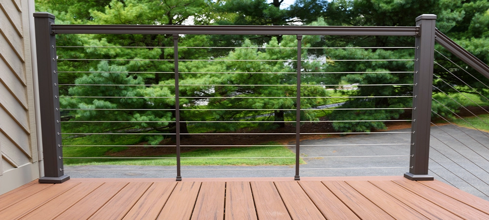 New Deck with Metal Wire Railing
