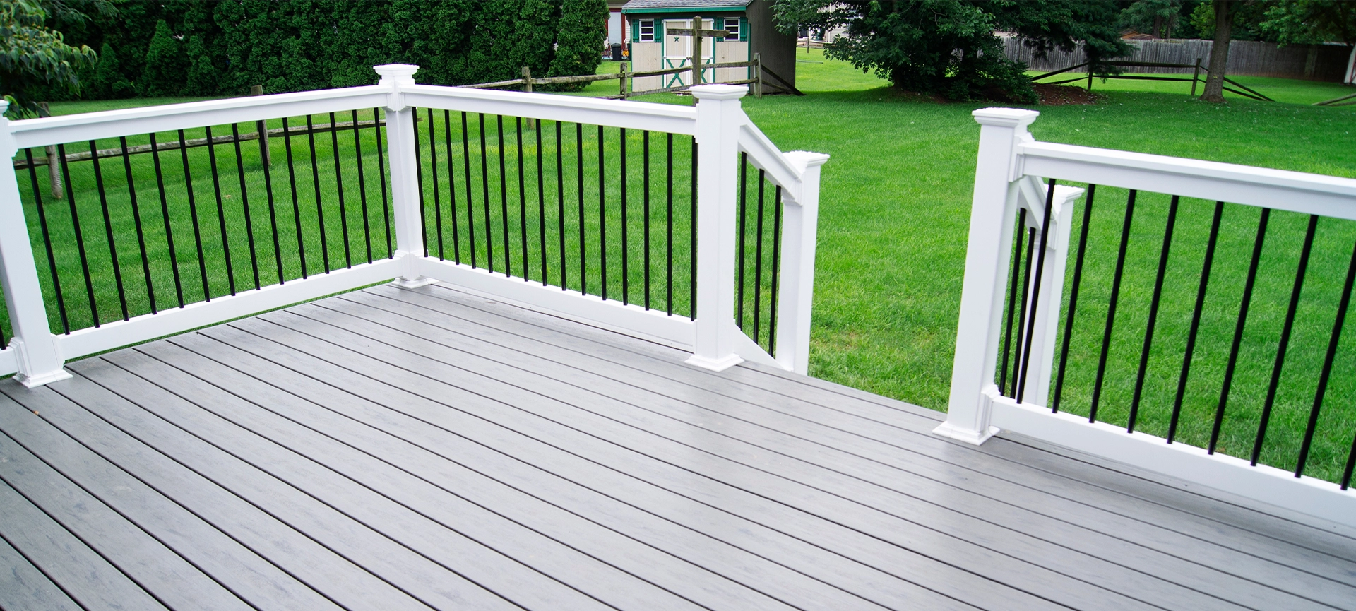 Residential Backyard Gray Composite Deck