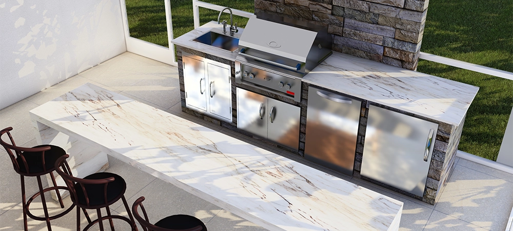 3d rendering of outdoor kitchen design